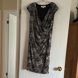 Black and Silver Asymmetrical Sequin Midi Dress